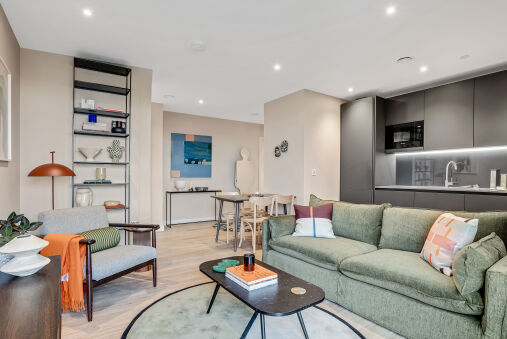 Elegant two-bedroom flat with a spacious balcony